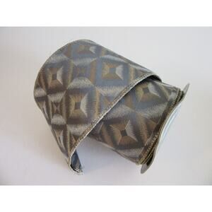 Silver & Gold Jacquard Diamond Wire Edge d stevens Ribbon 4" x 10 yds Ribbon